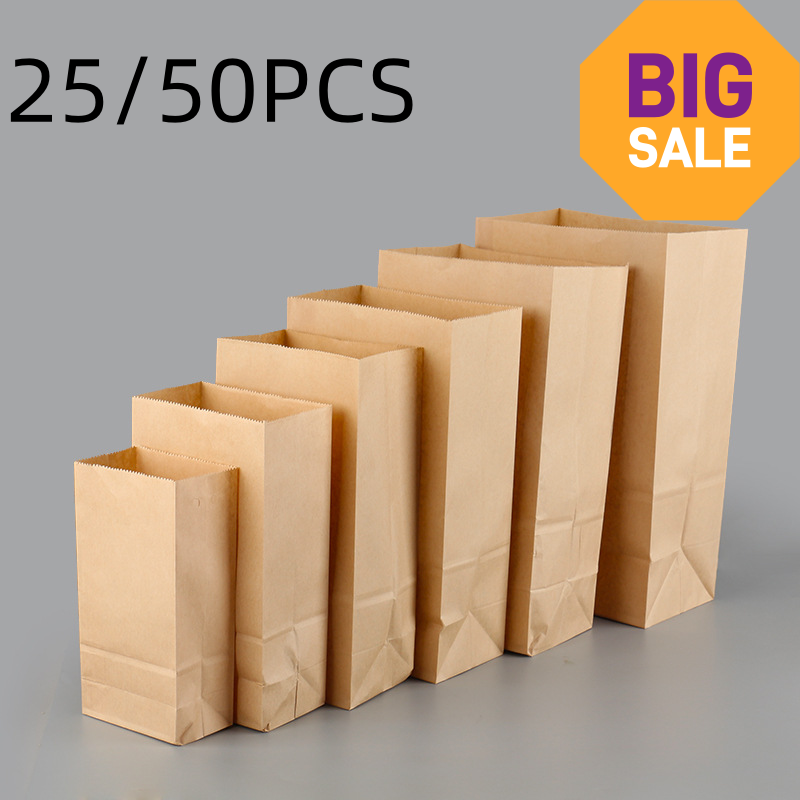 Food Storage Of Plants - 25/50 Buah Kantong Kertas Kraft Coklat