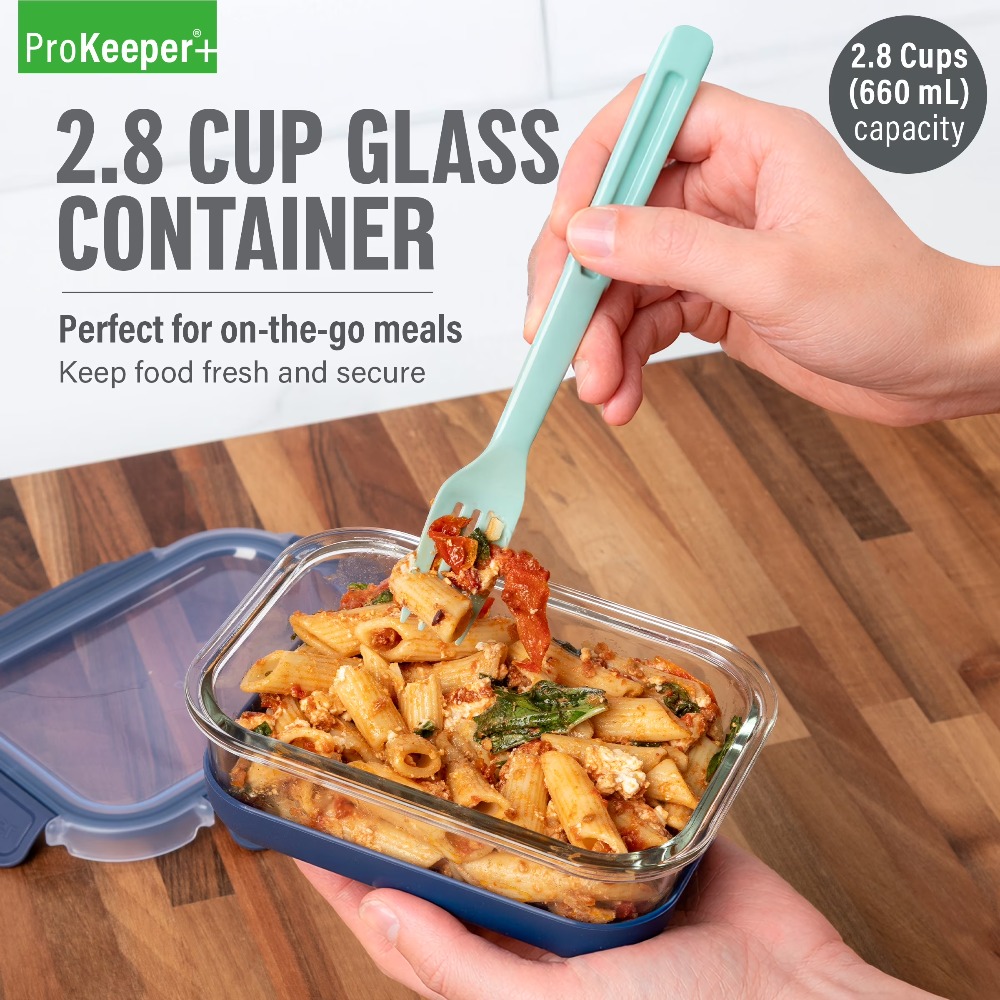 Glass Meal Prep Container - Wadah Penyimpanan Makanan Kaca 2.8 Cup