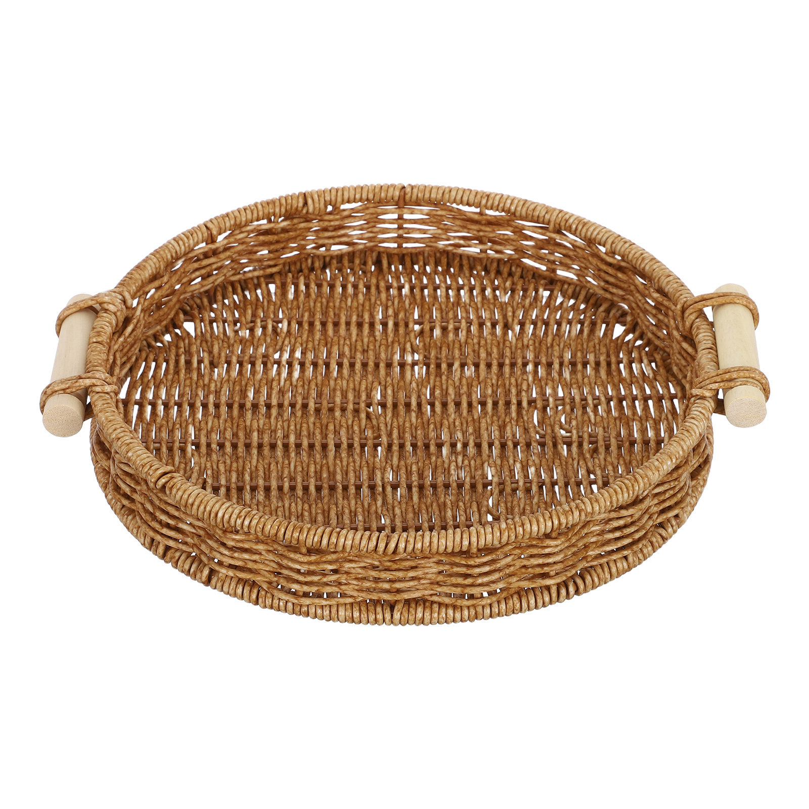 Storage Food Tray - Keranjang Roti Rotan Imitasi 27Cm, Nampan