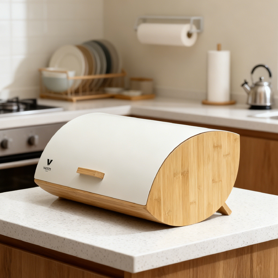 Bread Box Bamboo - Kotak Roti Berlapis Bambu, Kotak Penyimpanan