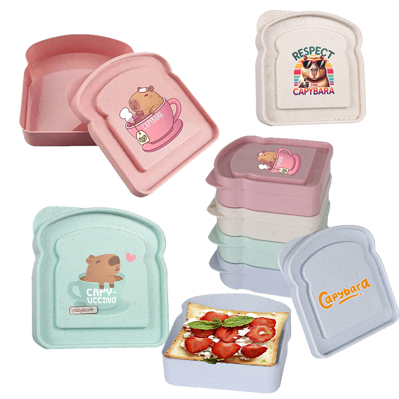Food Storage Box Plastic - Kotak Penyimpanan Makanan Sandwich Capybara, Wadah