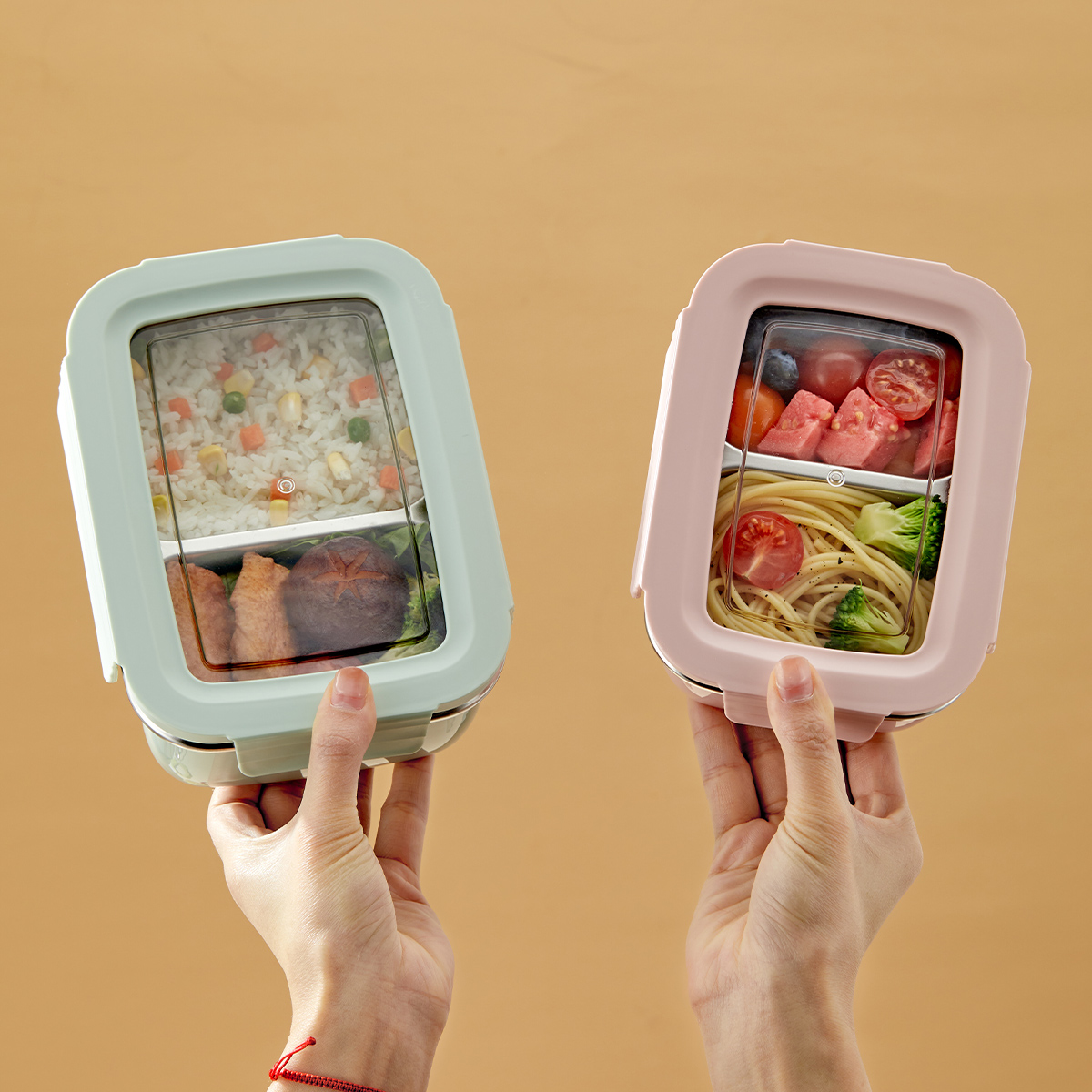 Glass Meal Prep Container - Kotak Makan Siang Kompartemen Baja Tahan