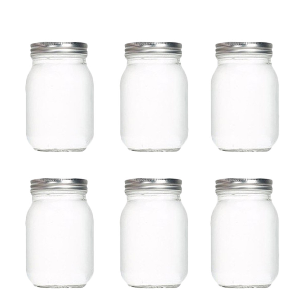 Food Storage With Lids - 6 Buah Stoples Kaca Bulat Transparan