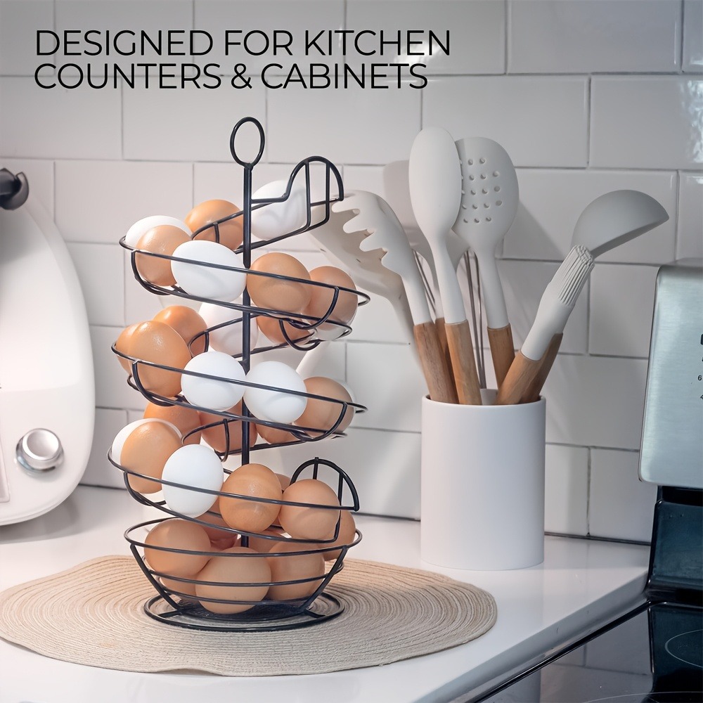 Egg Storage Holder - Rak Telur Spiral Kawat Logam, Rak