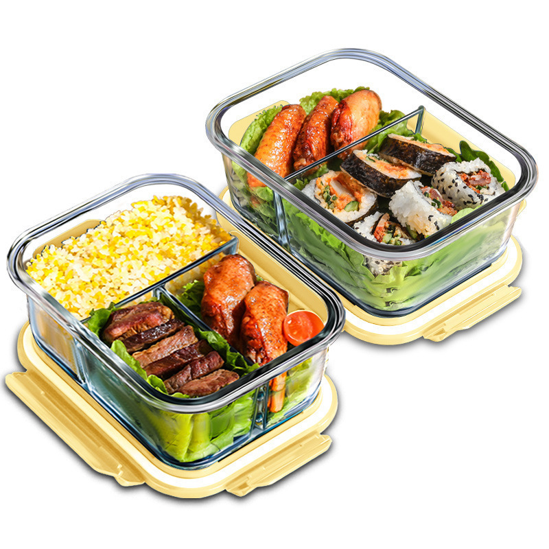 Glass Meal Prep Container - Kotak Penyimpanan Makanan Kaca Borosilikat Tinggi
