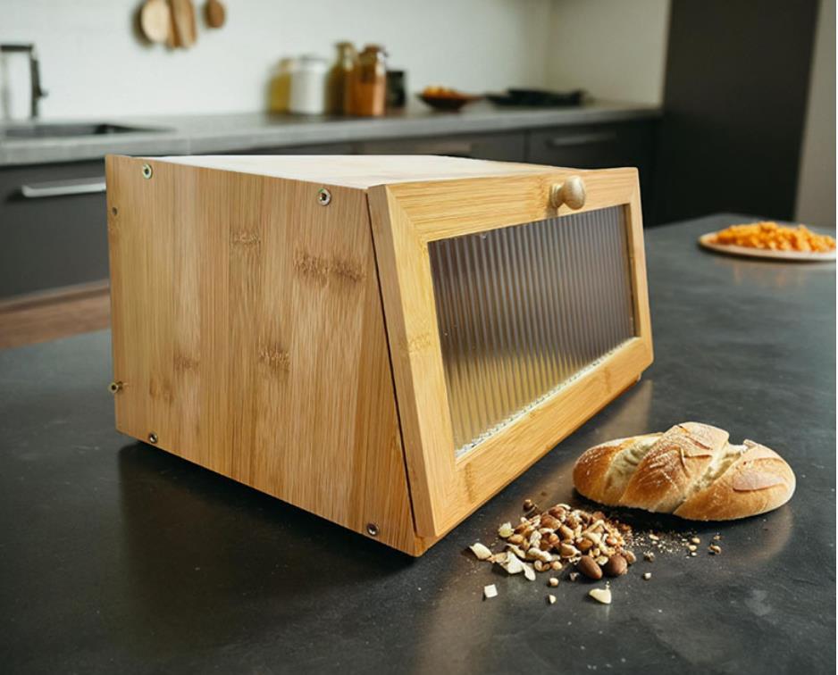 Bread Box Bamboo - Kotak Roti Bambu Meja Dapur Tempat