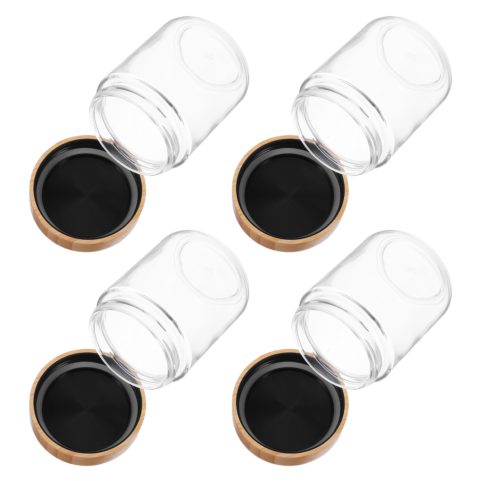 Food Storage With Lids - 4Pcs Stoples Penyimpanan Dapur Kaca dengan