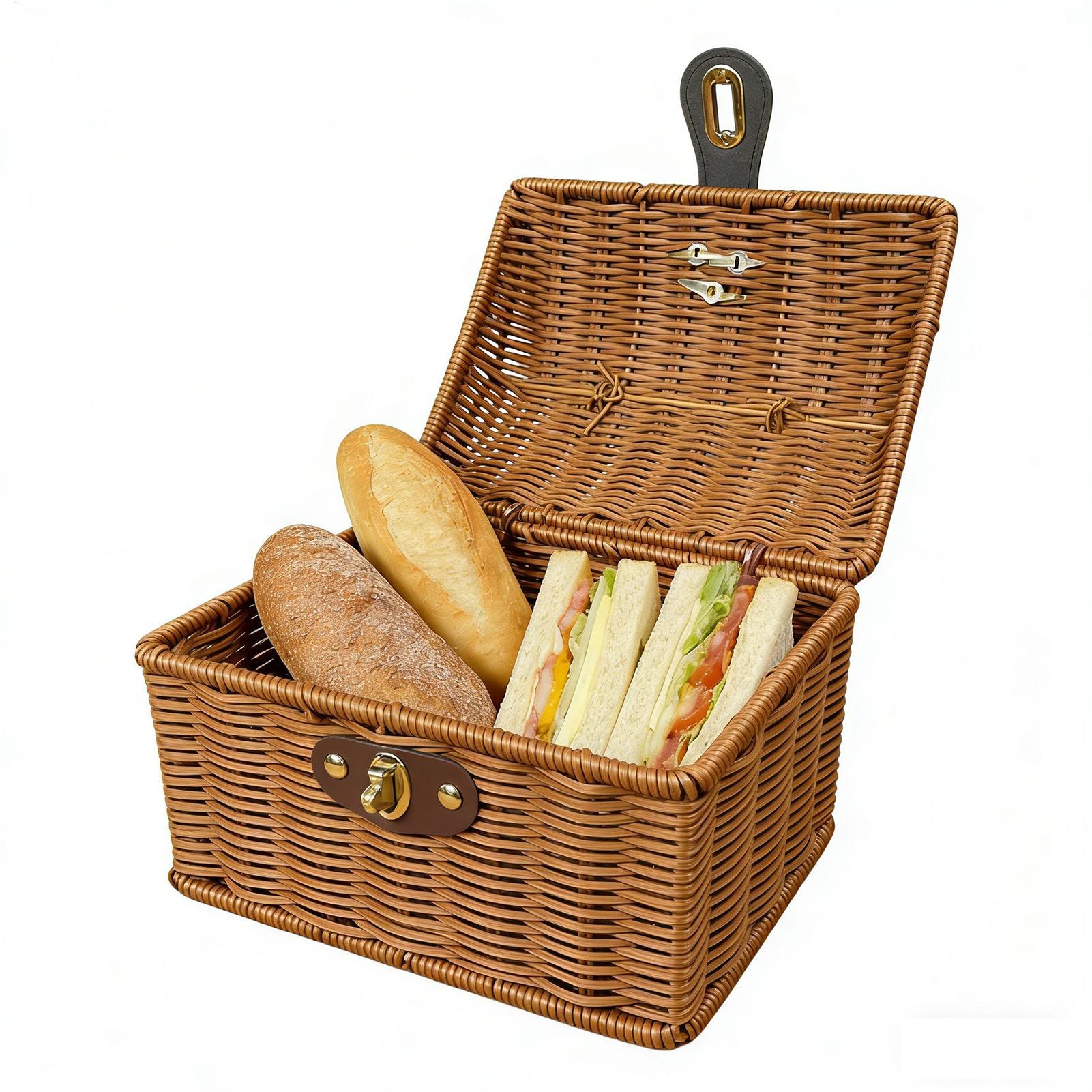 Keranjang Piknik dengan Pegang - Bread Box Bamboo ulasan dan harga