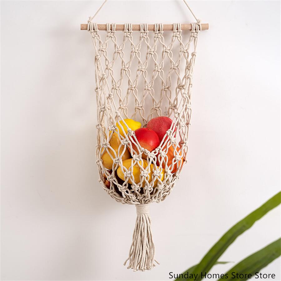 Macrame keranjang penyimpan bu - Food Storage Of Plants ulasan dan harga