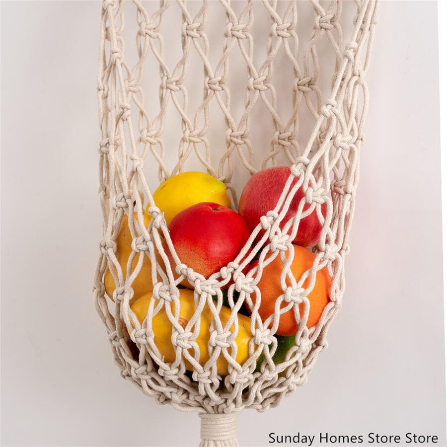 Macrame keranjang penyimpan bu - Food Storage Of Plants ulasan dan harga