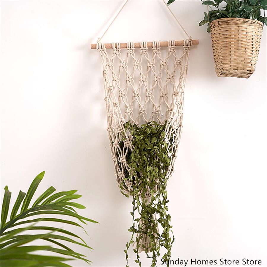 Macrame keranjang penyimpan bu - Food Storage Of Plants ulasan dan harga