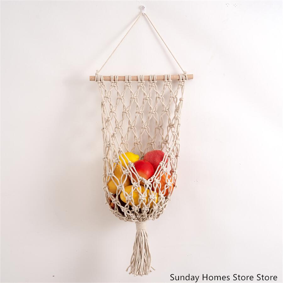 Macrame keranjang penyimpan bu - Food Storage Of Plants ulasan dan harga
