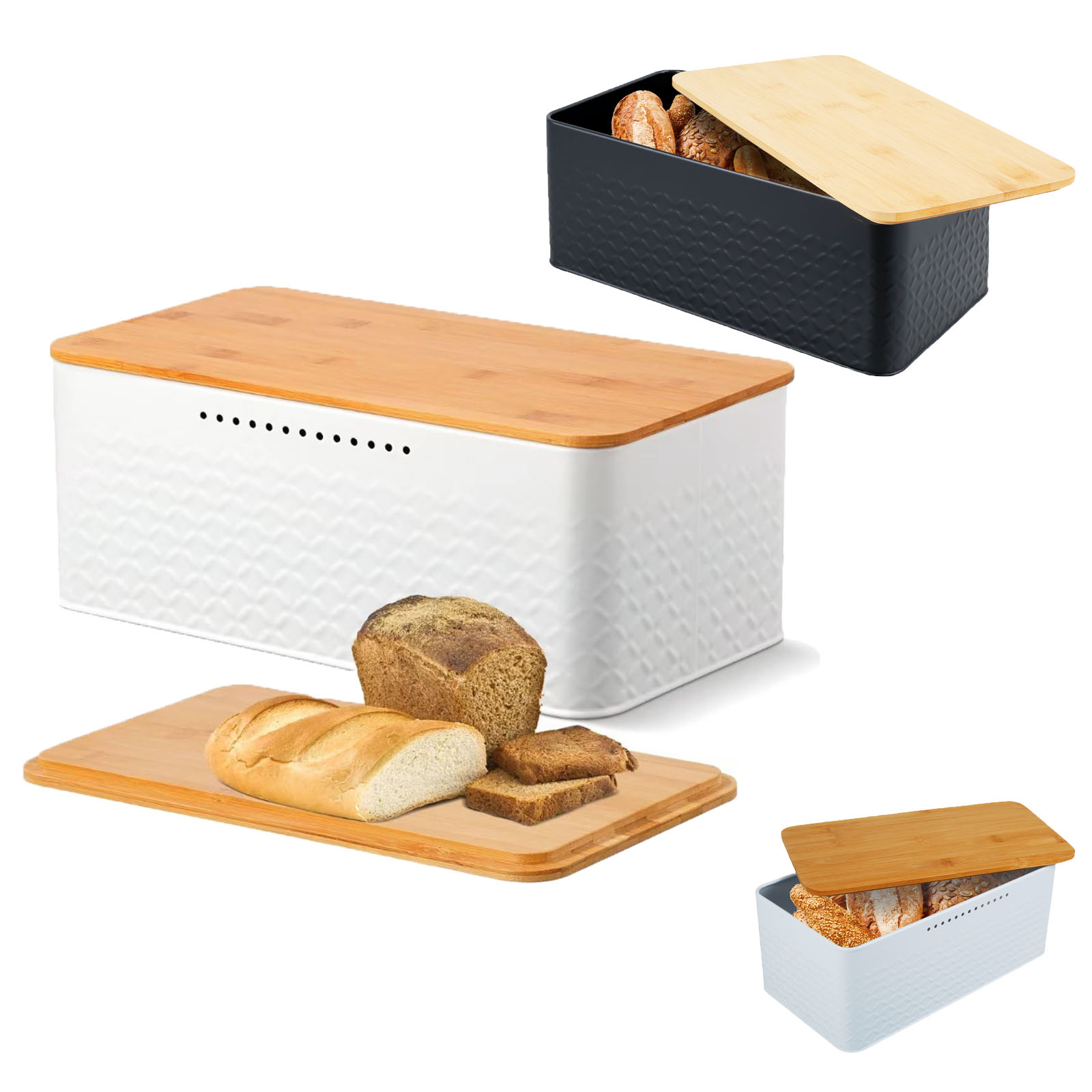 Kotak roti dengan tutup bambu, - Bread Box Bamboo ulasan dan harga