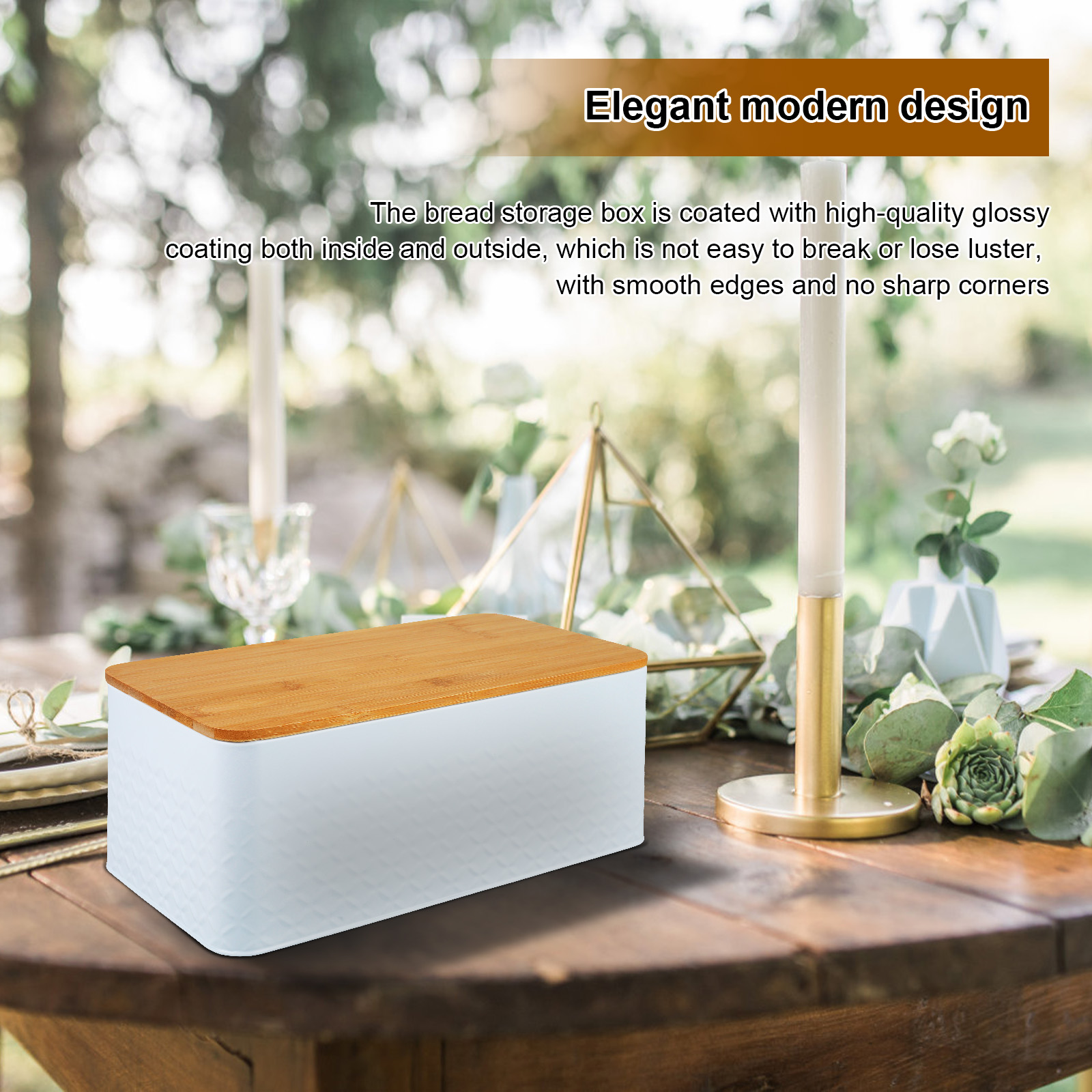 Kotak roti dengan tutup bambu, - Bread Box Bamboo ulasan dan harga
