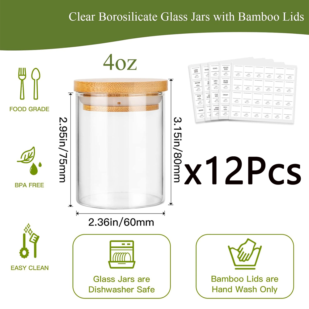 4Oz Stoples Bumbu Kaca dengan  - Glass Meal Prep Container ulasan dan harga