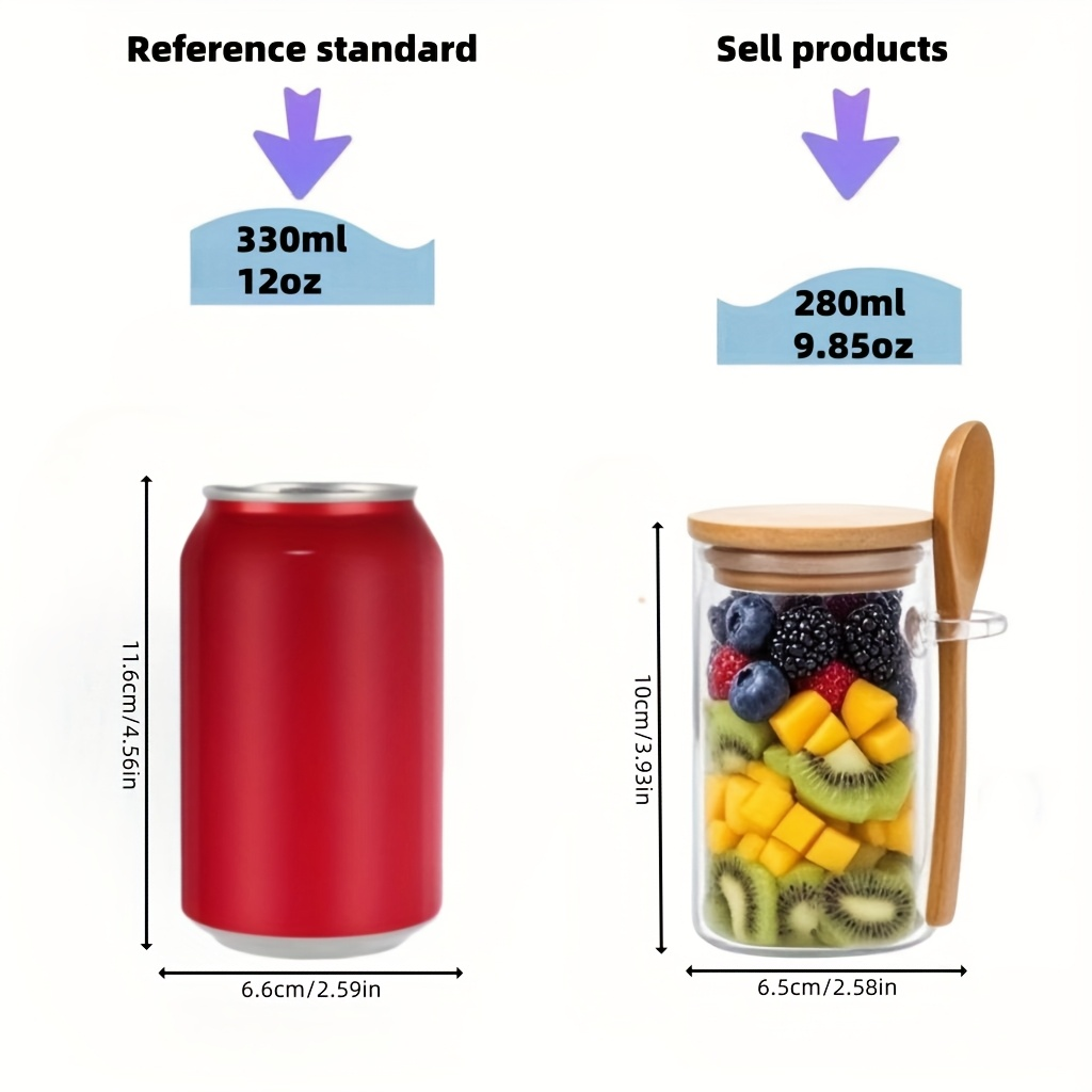 4/8/12 Buah, Cangkir Sarapan O - Glass Meal Prep Container ulasan dan harga