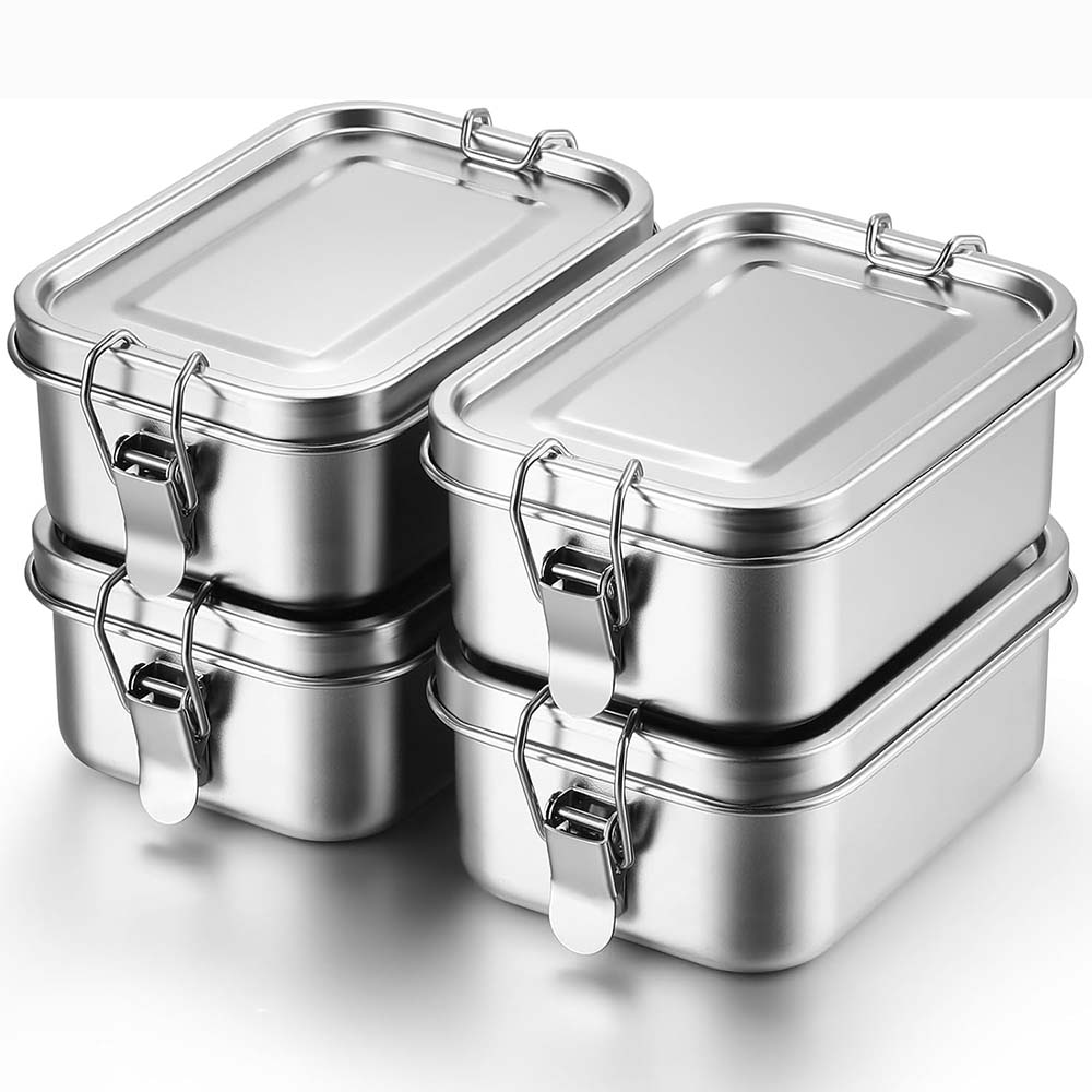 4 buah kotak Bento baja tahan  - Food Storage With Lock ulasan dan harga