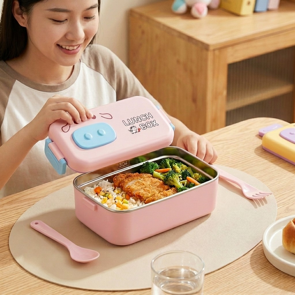 Kotak Bento Baja Tahan Karat 3 - Food Storage Cabinet For Kitchen ulasan dan harga