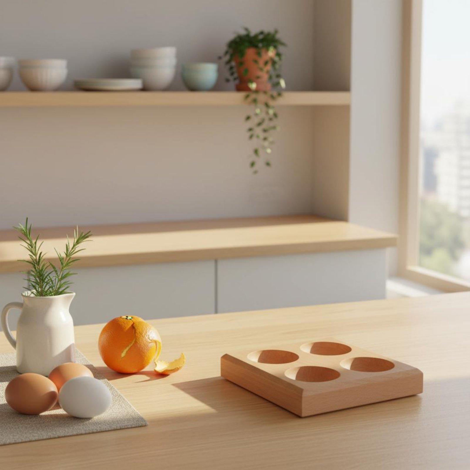 Rak Telur Kayu Beech dengan Sl - Egg Storage Holder ulasan dan harga