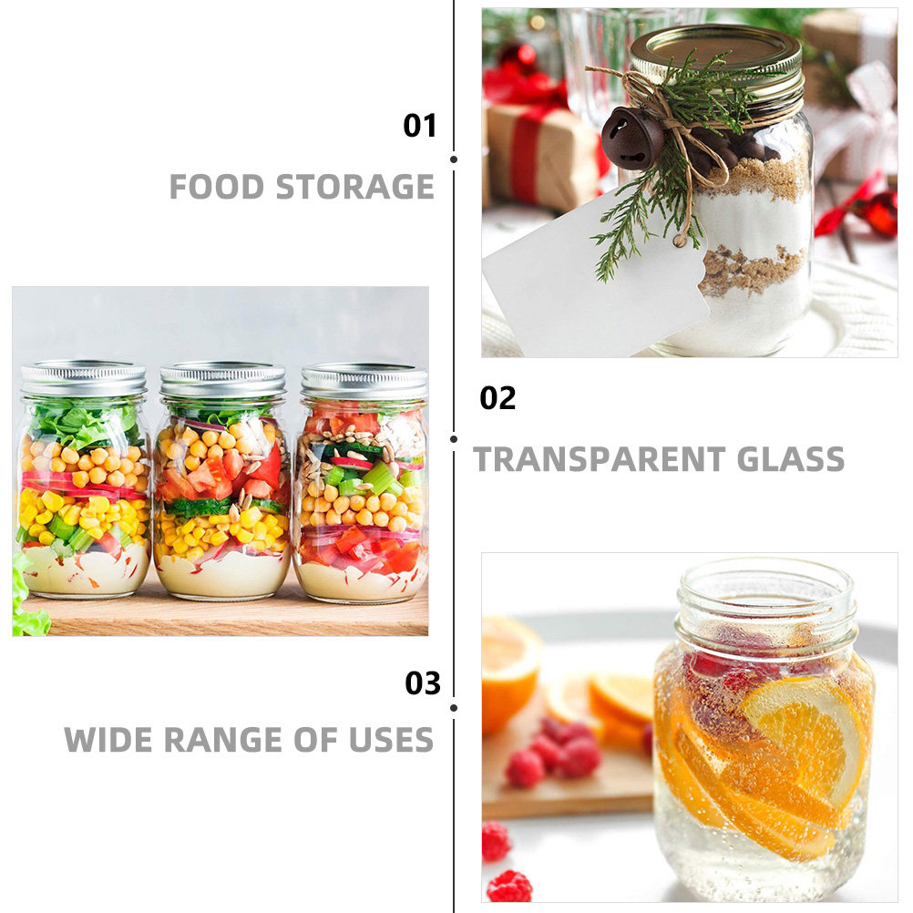 6 Buah Stoples Kaca Bulat Tran - Food Storage With Lids ulasan dan harga