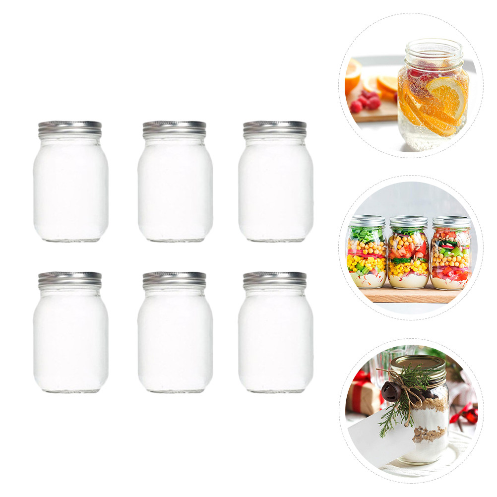 6 Buah Stoples Kaca Bulat Tran - Food Storage With Lids ulasan dan harga