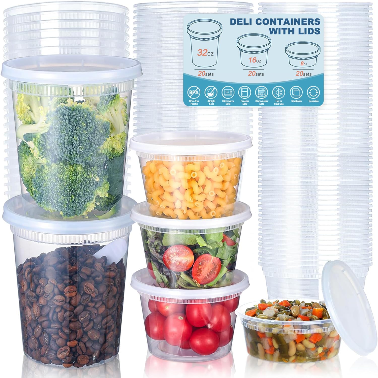 24 buah wadah penyimpanan maka - Food Storage Bowls ulasan dan harga