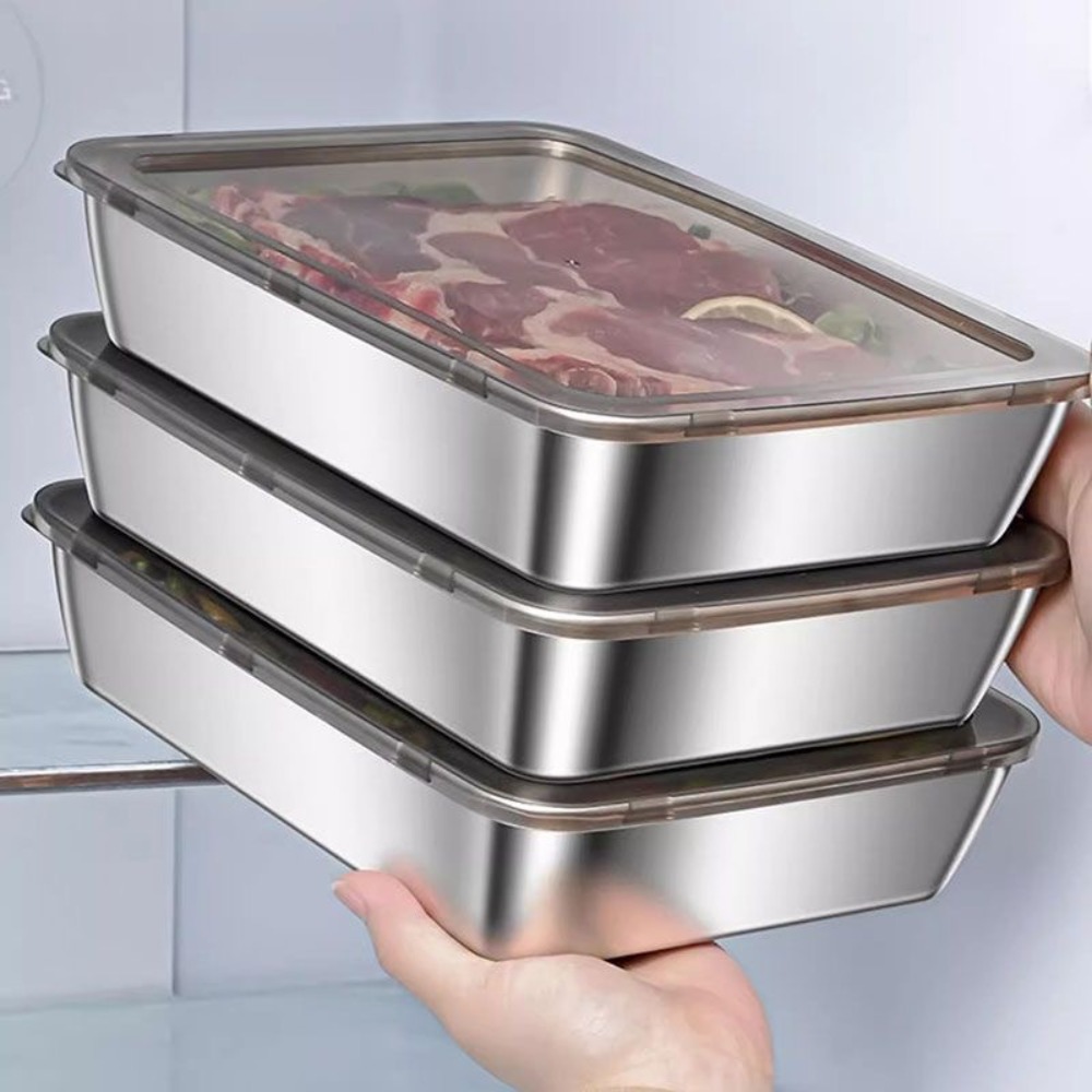 Nampan Sajian Stainless Steel  - Food Storage Meals ulasan dan harga