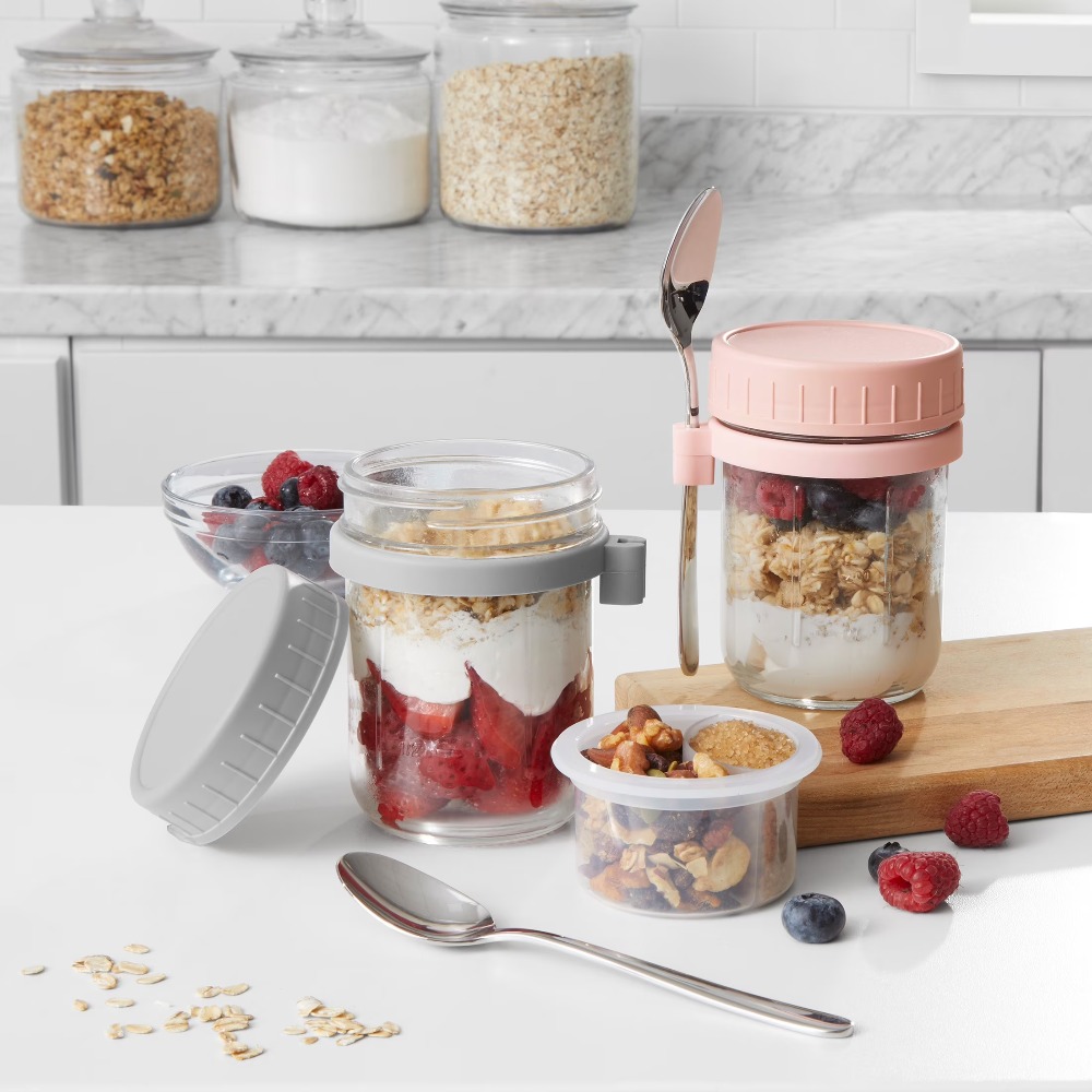 Stoples Makanan Overnight Oats - Glass Meal Prep Container ulasan dan harga