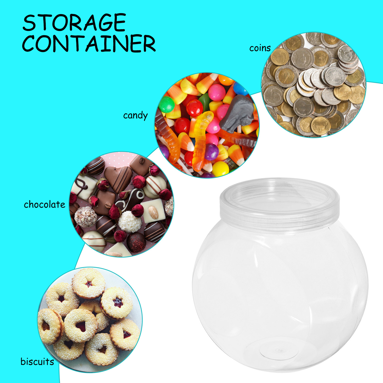 3Pcs Toples Permen Transparan  - Food Storage With Lids ulasan dan harga