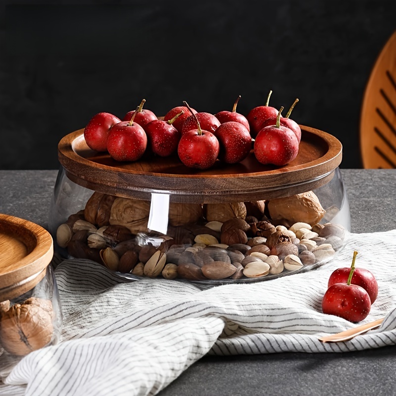 Stoples Kaca dengan Tutup Kayu - Glass Meal Prep Container ulasan dan harga