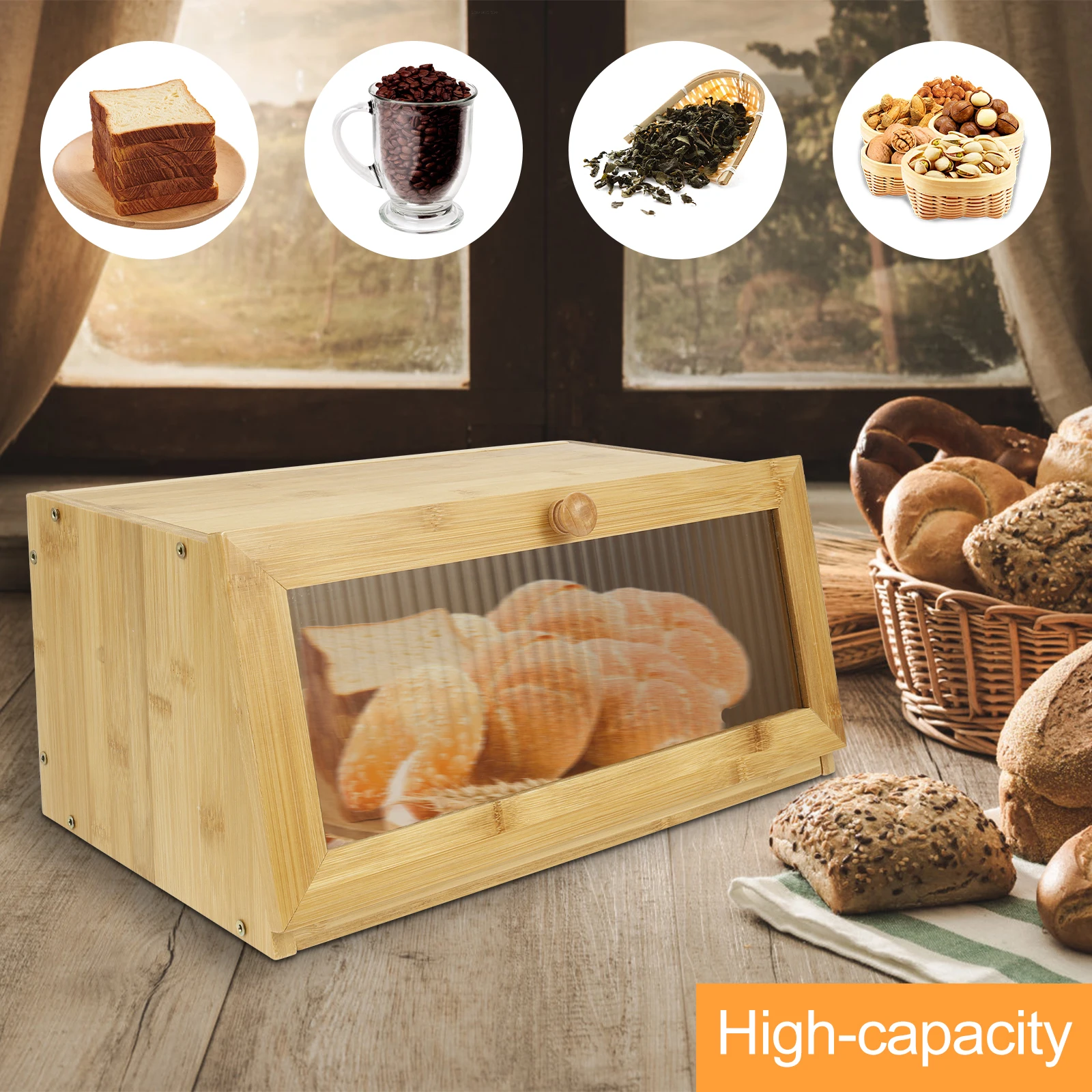 Kotak Roti Bambu Meja Dapur Te - Bread Box Bamboo ulasan dan harga