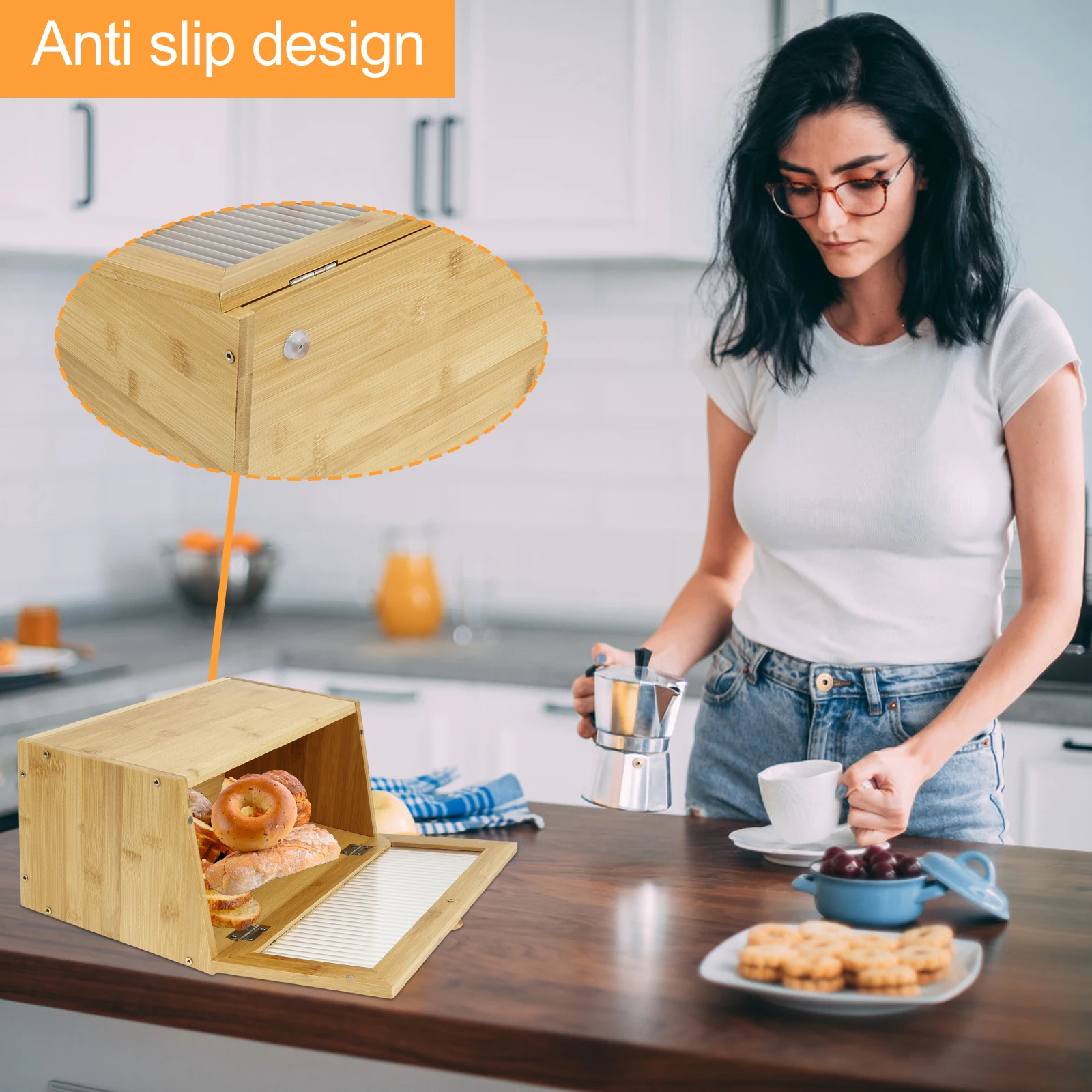 Kotak Roti Bambu Meja Dapur Te - Bread Box Bamboo ulasan dan harga